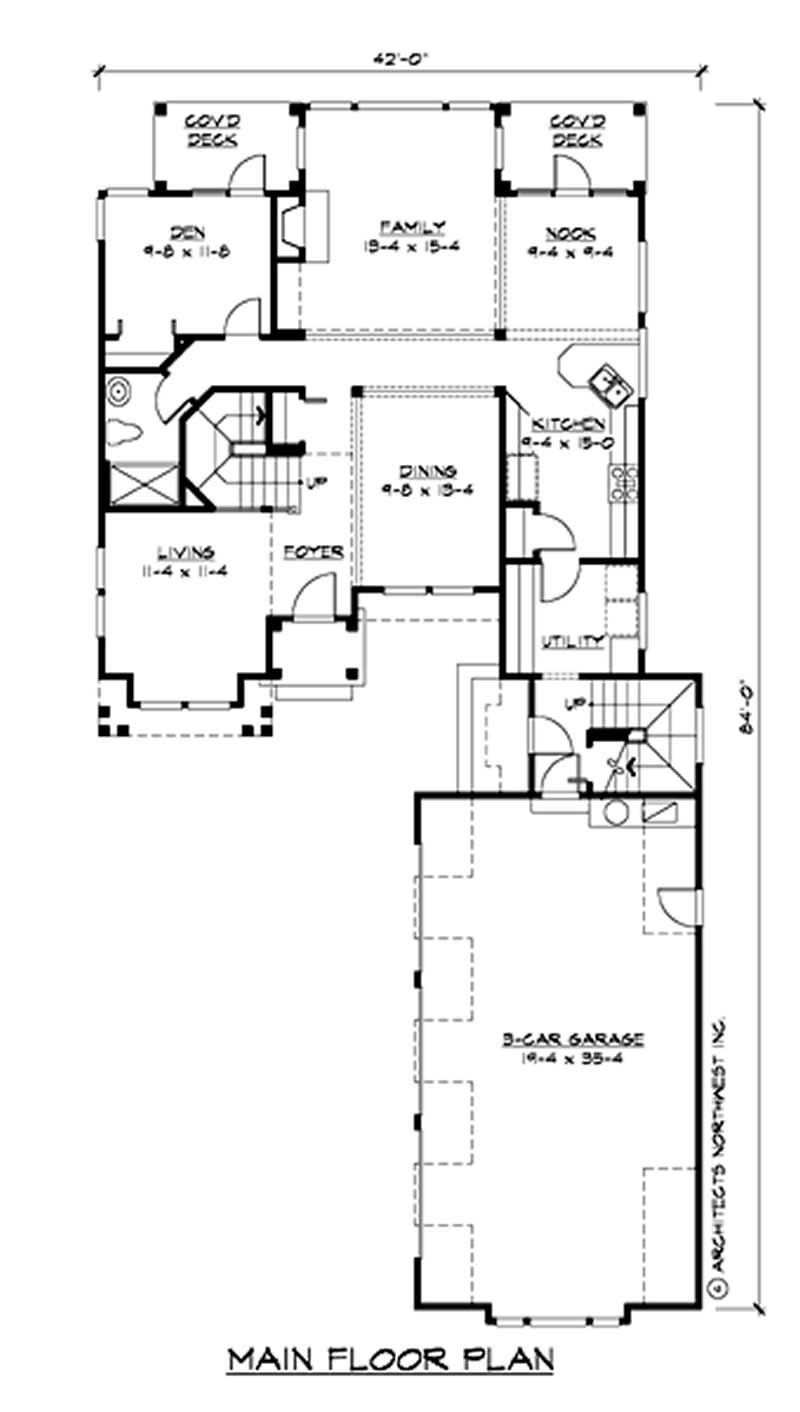 Floor Plan First Story of Mediterranean Plan #115-1005