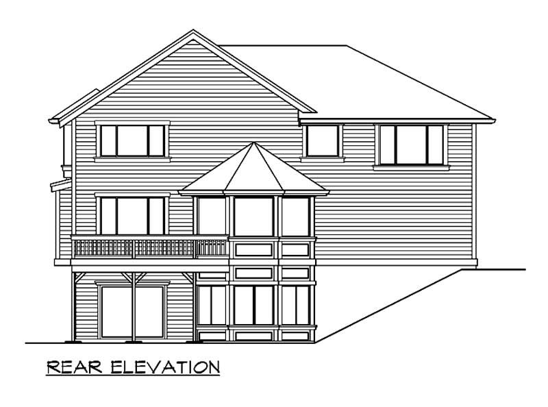 Home Plan Rear Elevation of this 4-Bedroom,3679 Sq Ft Plan -115-1006
