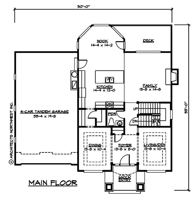 Floor Plan First Story of Farmhouse Plan #115-1006