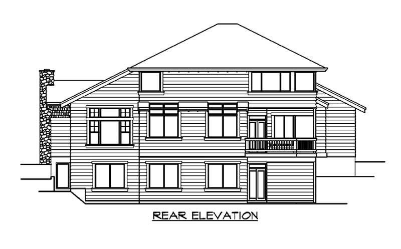 Home Plan Rear Elevation of this 5-Bedroom,4150 Sq Ft Plan -115-1008