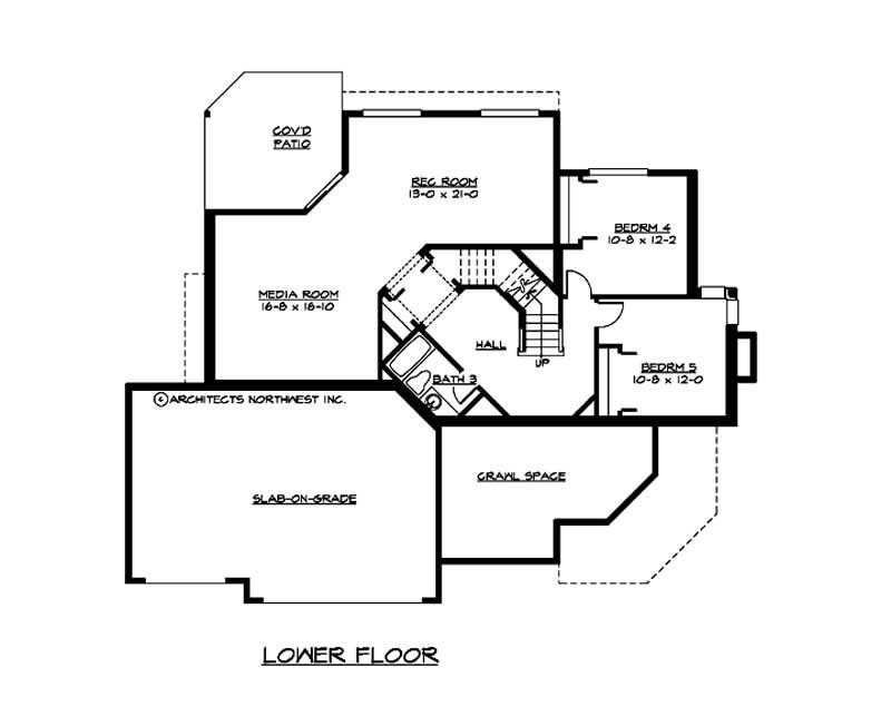Floor Plan Basement of Country Plan #115-1008