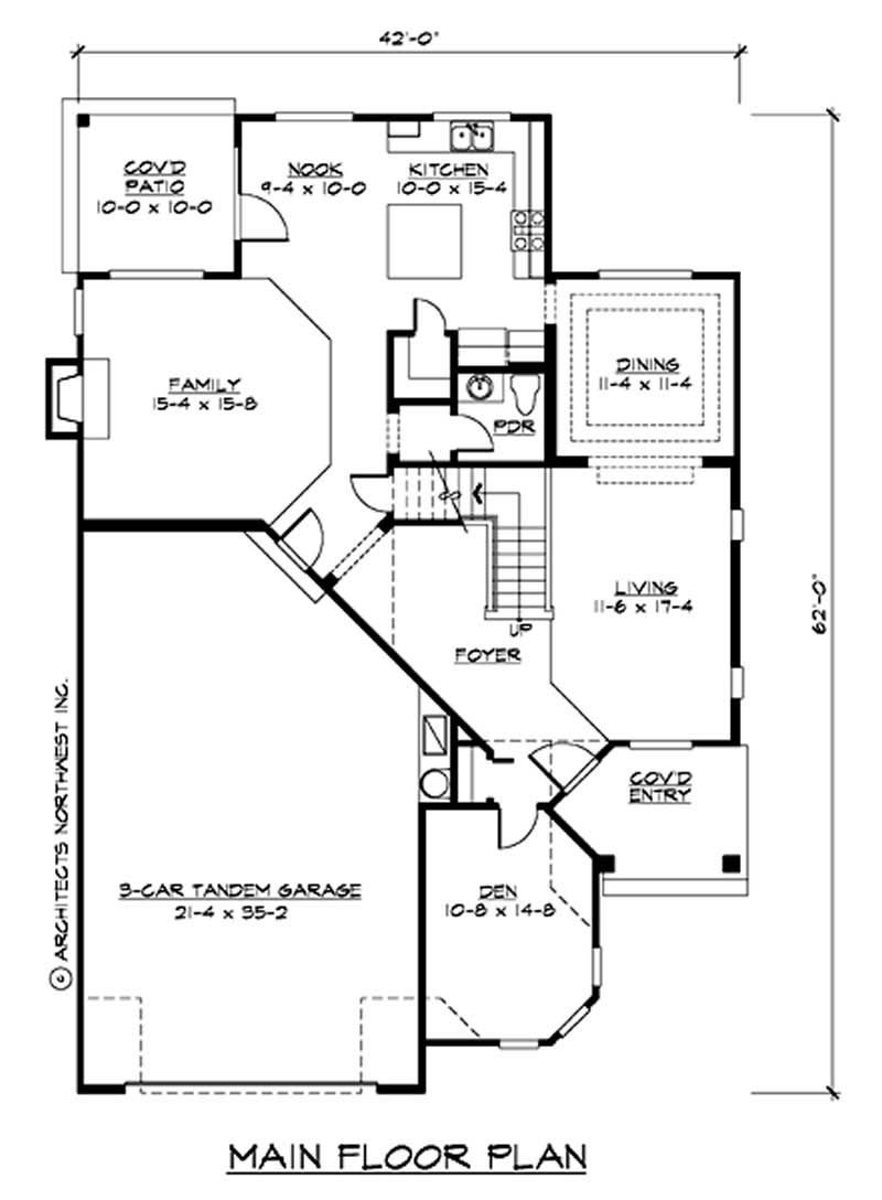 Floor Plan First Story of Ranch Plan #115-1009