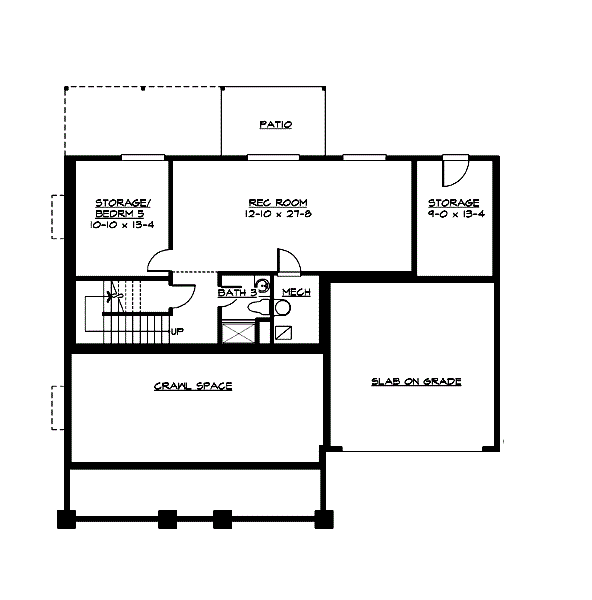 Floor Plan Basement of Country Plan #115-1013