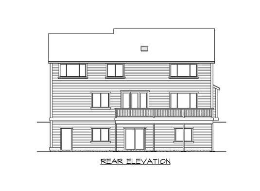 Home Plan Rear Elevation of this 5-Bedroom,3320 Sq Ft Plan -115-1013