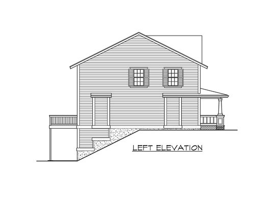 Home Plan Left Elevation of this 5-Bedroom,3320 Sq Ft Plan -115-1013