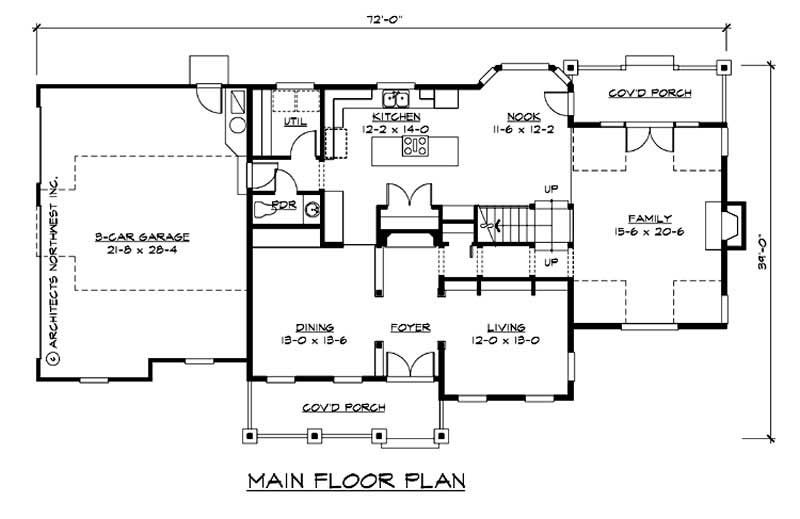 Floor Plan First Story of Country Plan #115-1016