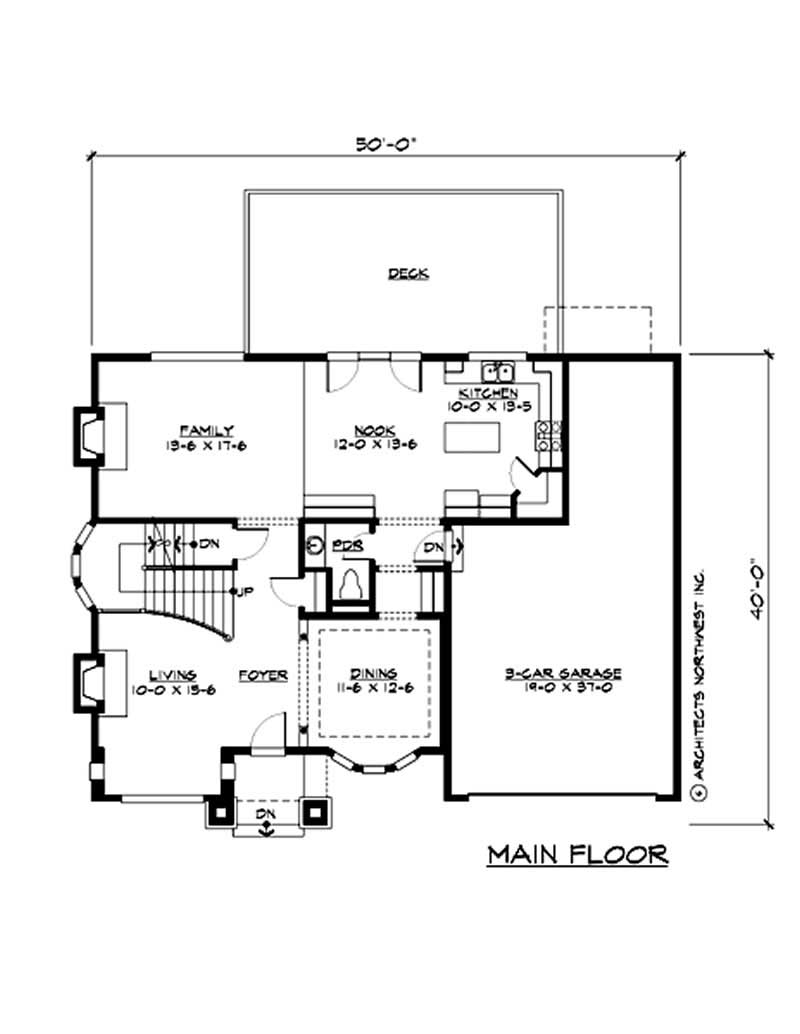 Floor Plan First Story of Craftsman Plan #115-1020