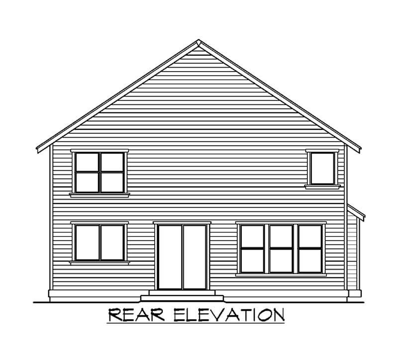 Home Plan Rear Elevation of this 4-Bedroom,2965 Sq Ft Plan -115-1023