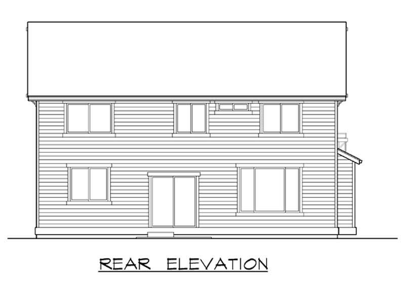 Home Plan Rear Elevation of this 4-Bedroom,2590 Sq Ft Plan -115-1025