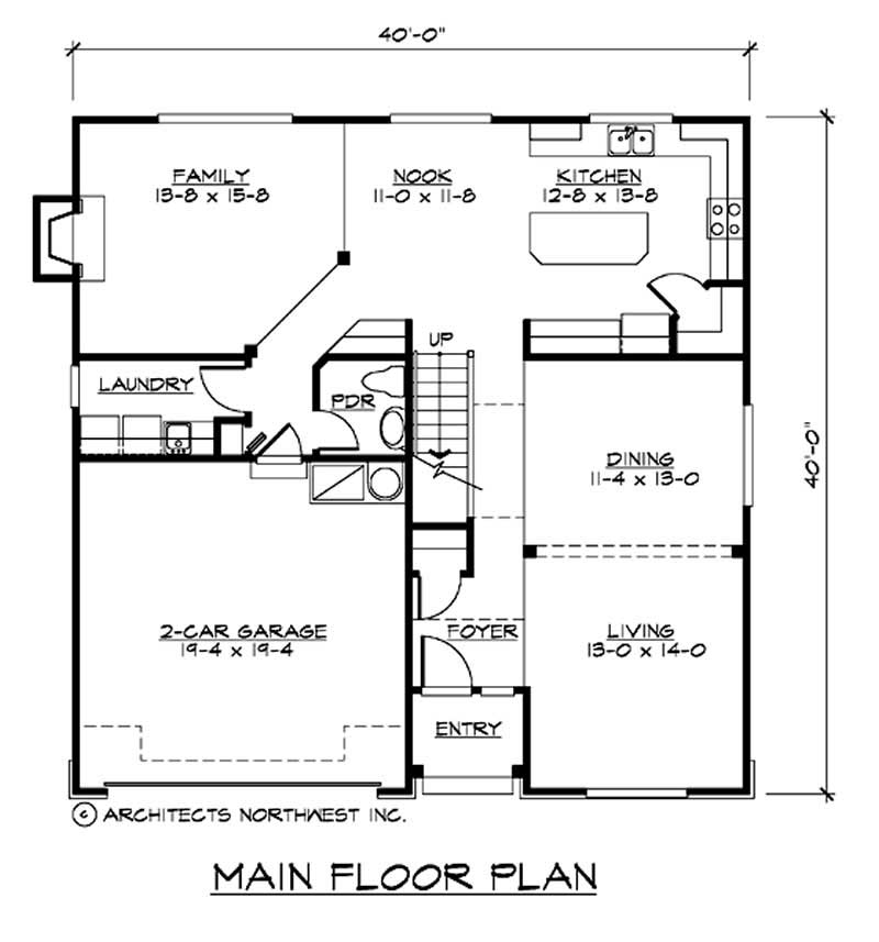 Floor Plan First Story of Multi-Level Plan #115-1025