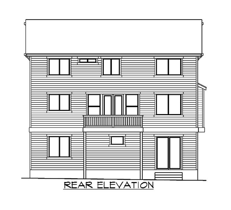 Home Plan Rear Elevation of this 5-Bedroom,3716 Sq Ft Plan -115-1026