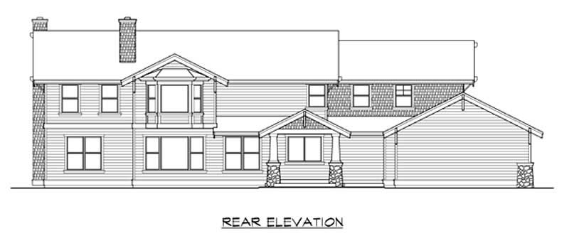 Home Plan Rear Elevation of this 4-Bedroom,4010 Sq Ft Plan -115-1027