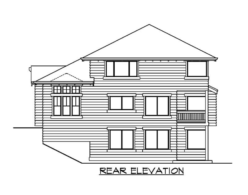 Home Plan Rear Elevation of this 3-Bedroom,3676 Sq Ft Plan -115-1028