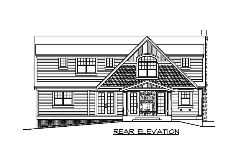 Home Plan Rear Elevation of this 4-Bedroom,3919 Sq Ft Plan -115-1030