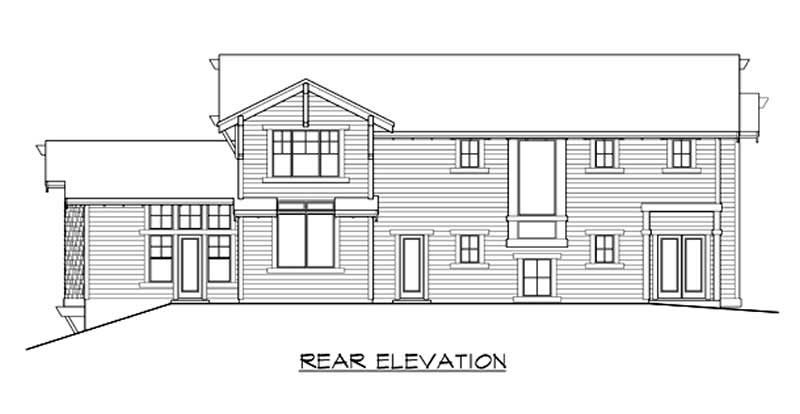 Home Plan Rear Elevation of this 4-Bedroom,3900 Sq Ft Plan -115-1031