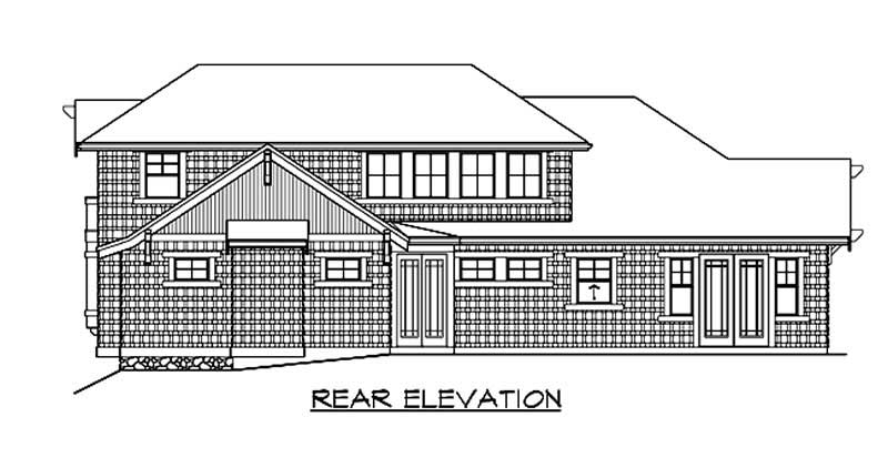 Home Plan Rear Elevation of this 3-Bedroom,3890 Sq Ft Plan -115-1032