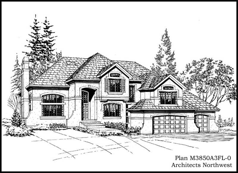 Home Plan Front Elevation of this 4-Bedroom,3850 Sq Ft Plan -115-1033