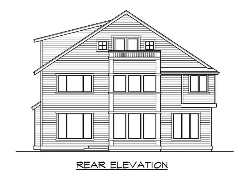 Home Plan Rear Elevation of this 4-Bedroom,3703 Sq Ft Plan -115-1035