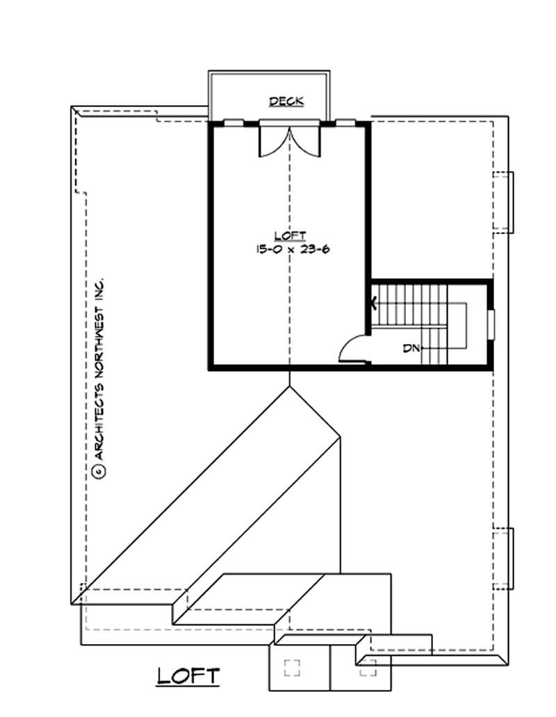 Floor Plan Third Story of Multi-Level Plan #115-1035
