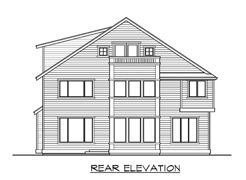 Home Plan Rear Elevation of this 5-Bedroom,3686 Sq Ft Plan -115-1036