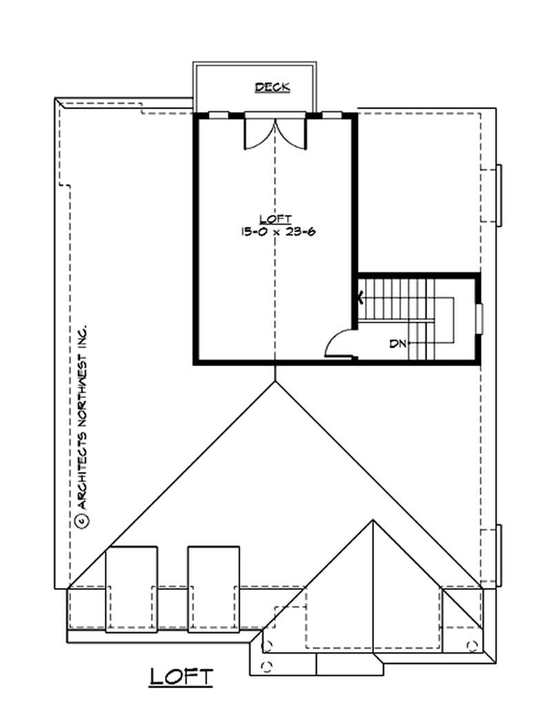 Floor Plan Third Story of Ranch Plan #115-1036