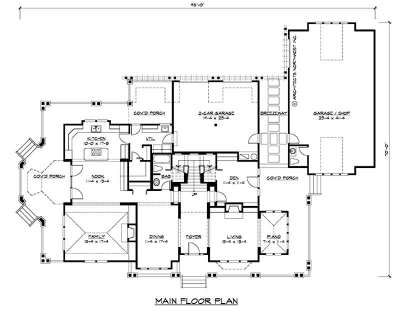 Floor Plan First Story of Country Plan #115-1037