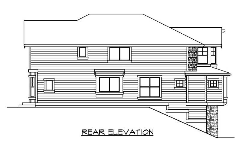 Home Plan Rear Elevation of this 4-Bedroom,3630 Sq Ft Plan -115-1038