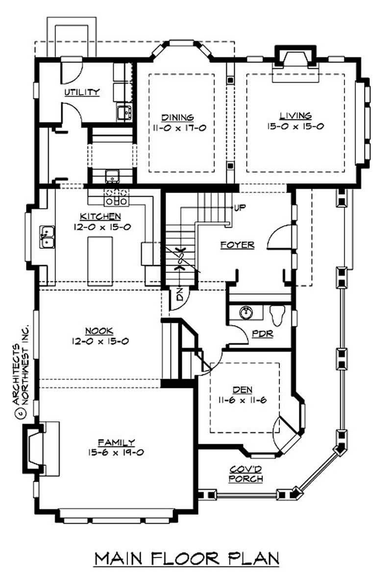 Floor Plan First Story of Multi-Level Plan #115-1038