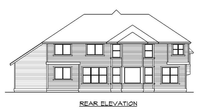 Home Plan Rear Elevation of this 4-Bedroom,3575 Sq Ft Plan -115-1039