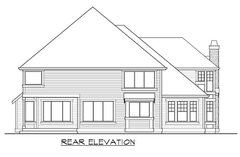 Home Plan Rear Elevation of this 4-Bedroom,3570 Sq Ft Plan -115-1040