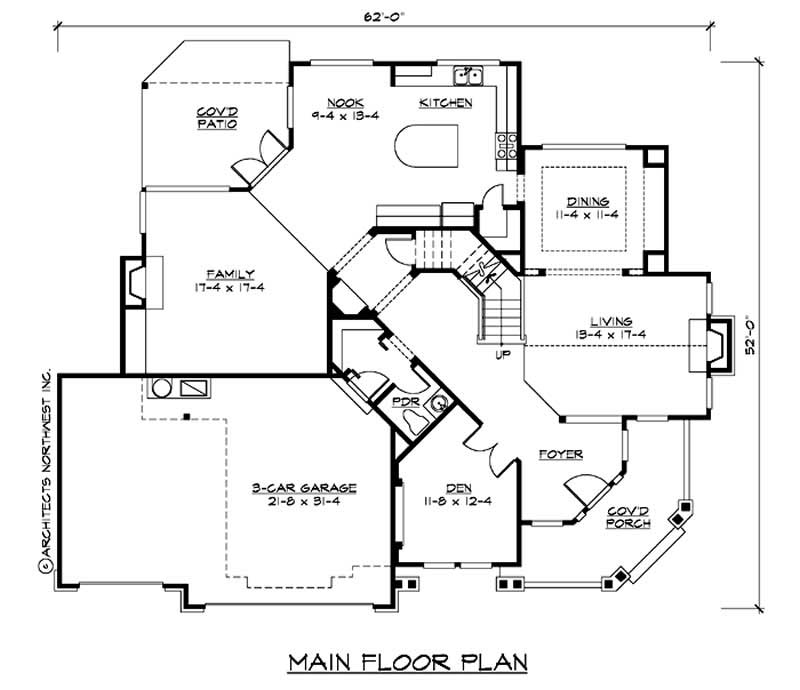 Floor Plan First Story of Country Plan #115-1041