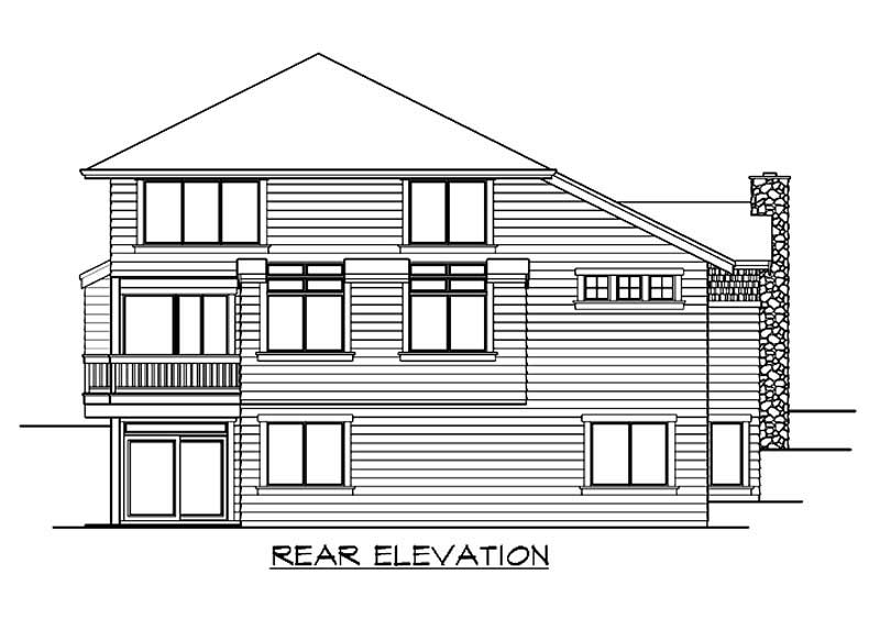 Home Plan Rear Elevation of this 6-Bedroom,4634 Sq Ft Plan -115-1042