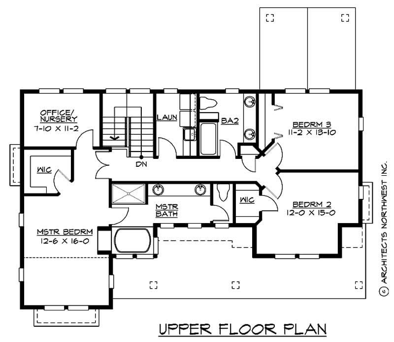 Floor Plan Second Story of Multi-Level Plan #115-1043
