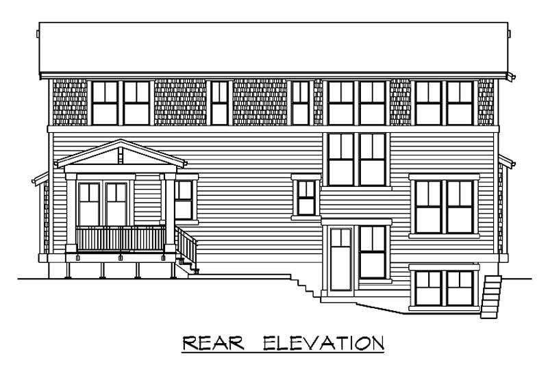 Home Plan Rear Elevation of this 4-Bedroom,3026 Sq Ft Plan -115-1043