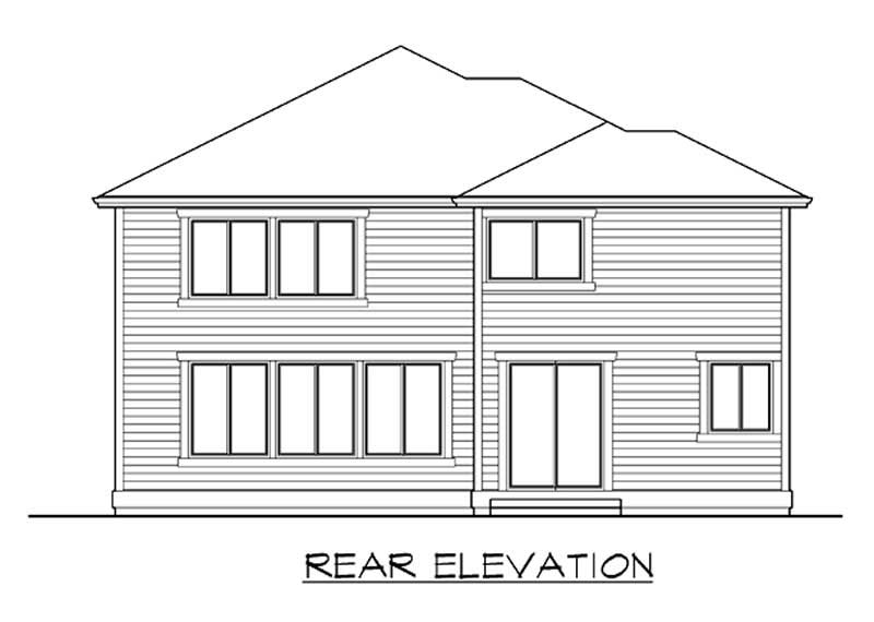Home Plan Rear Elevation of this 4-Bedroom,3324 Sq Ft Plan -115-1045