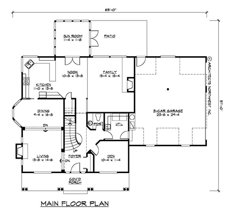 Floor Plan First Story of Cape Cod Plan #115-1046