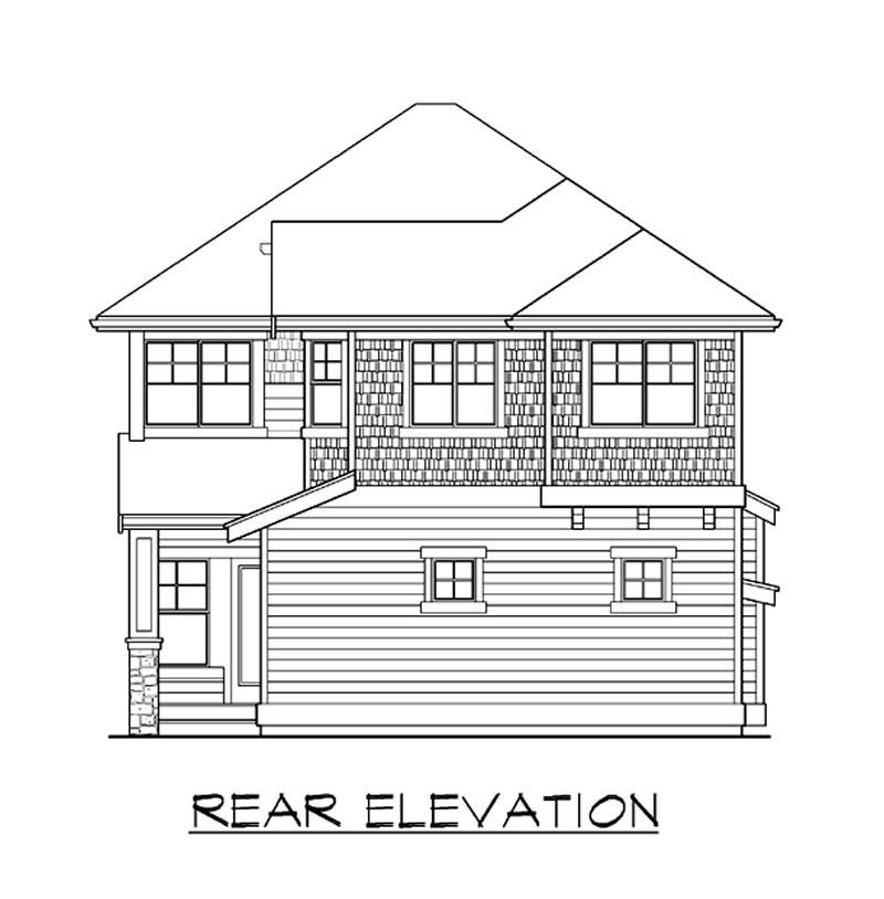 Home Plan Rear Elevation of this 4-Bedroom,3076 Sq Ft Plan -115-1049