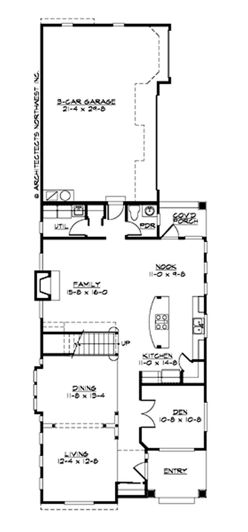 Floor Plan First Story of Craftsman Plan #115-1049