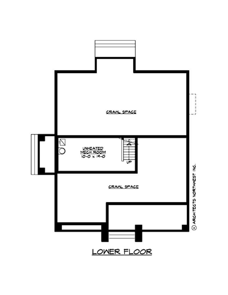 Floor Plan Basement of Ranch Plan #115-1052