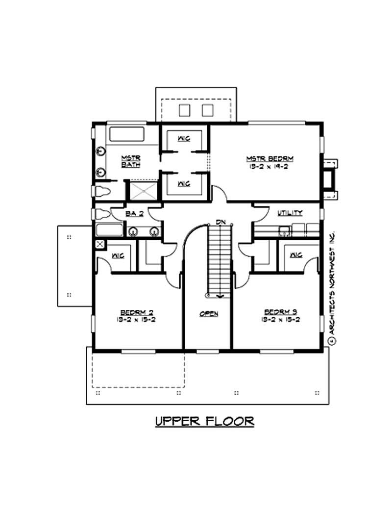 Floor Plan Second Story of Ranch Plan #115-1052