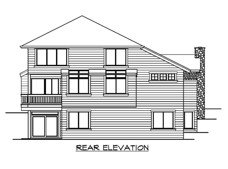 Home Plan Rear Elevation of this 5-Bedroom,4235 Sq Ft Plan -115-1054