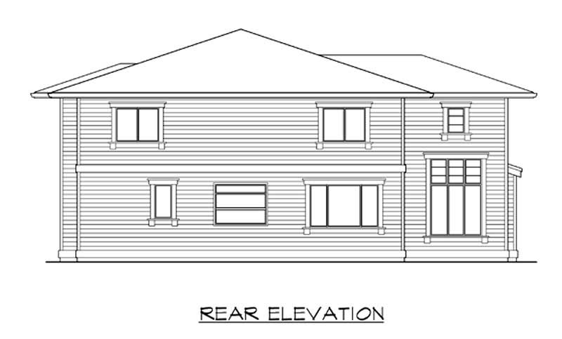 Home Plan Rear Elevation of this 5-Bedroom,3800 Sq Ft Plan -115-1056