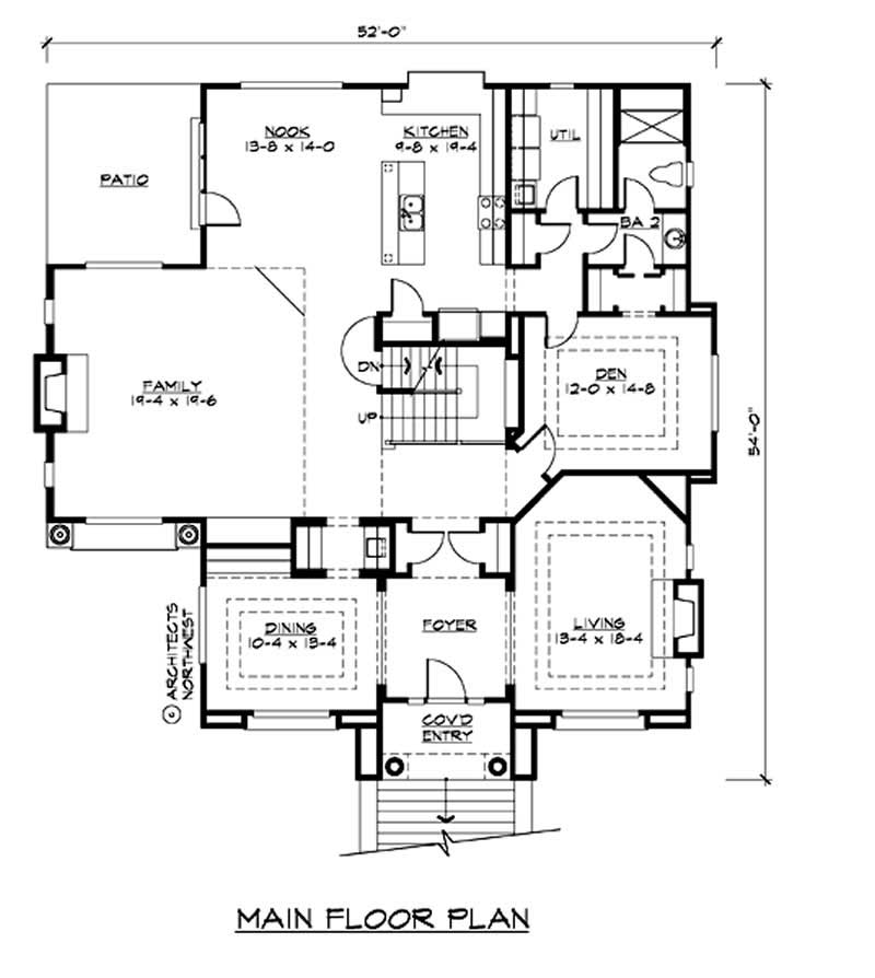 Floor Plan First Story of European Plan #115-1056