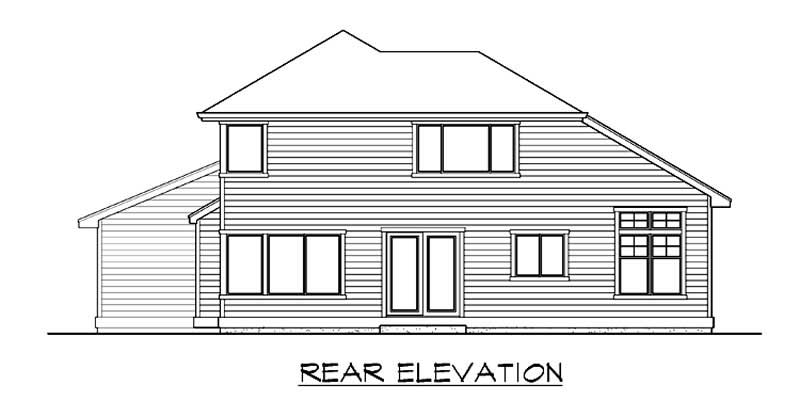 Home Plan Rear Elevation of this 3-Bedroom,1795 Sq Ft Plan -115-1057