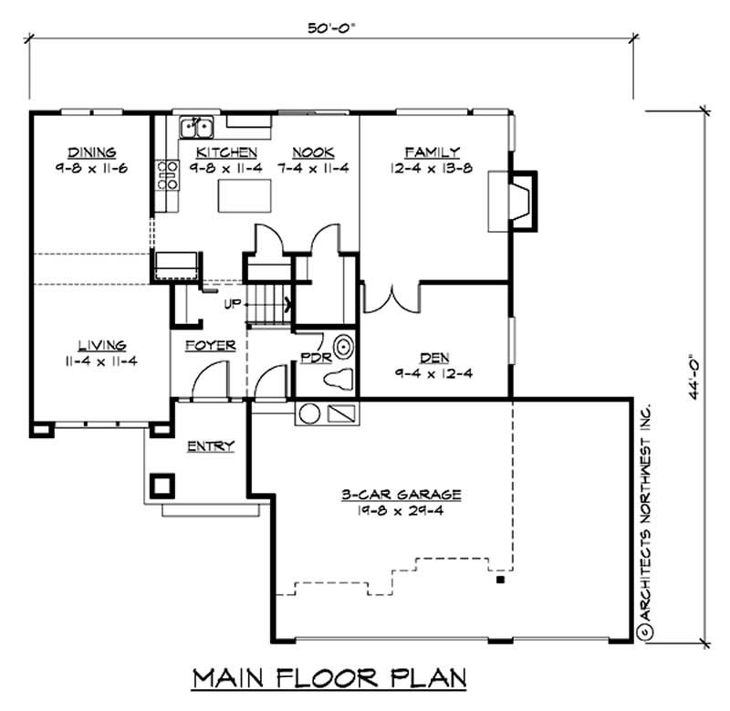 Floor Plan First Story of Craftsman Plan #115-1057