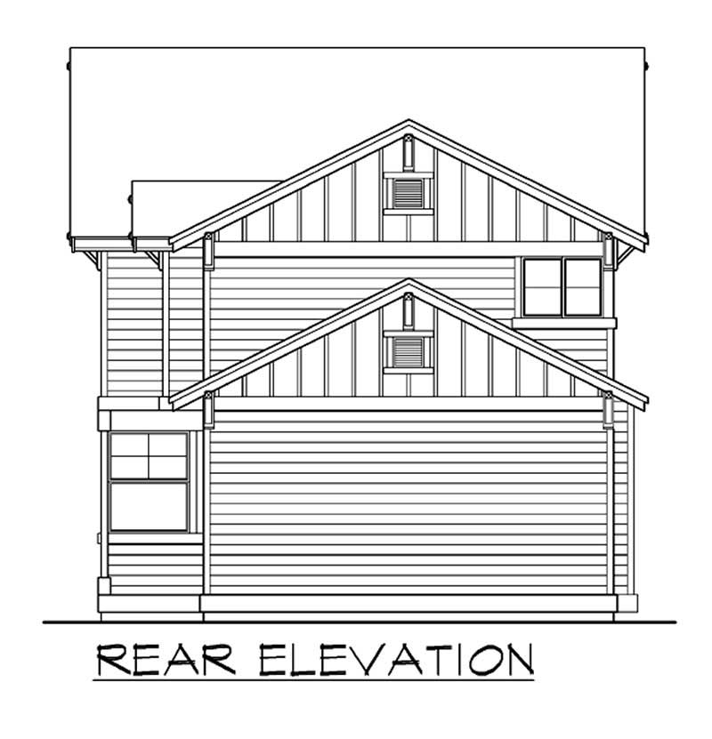 Home Plan Rear Elevation of this 4-Bedroom,2110 Sq Ft Plan -115-1058