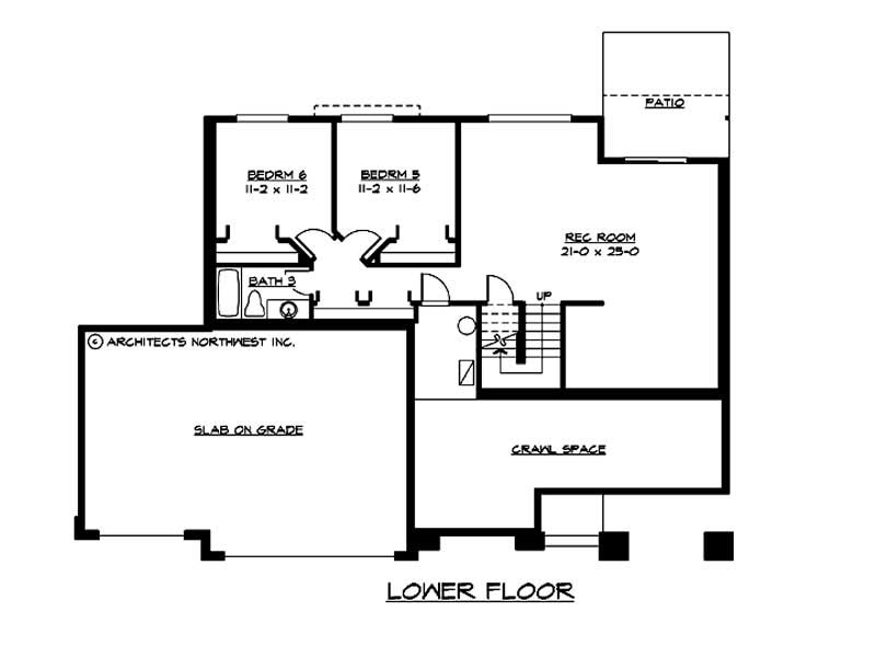 Floor Plan Basement of European Plan #115-1059