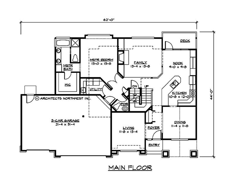 Floor Plan First Story of European Plan #115-1059