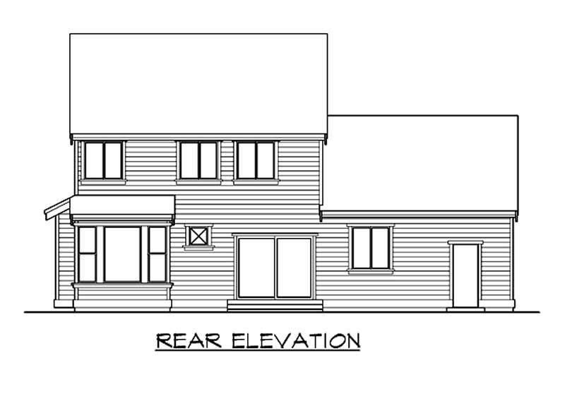 Home Plan Rear Elevation of this 4-Bedroom,2100 Sq Ft Plan -115-1060