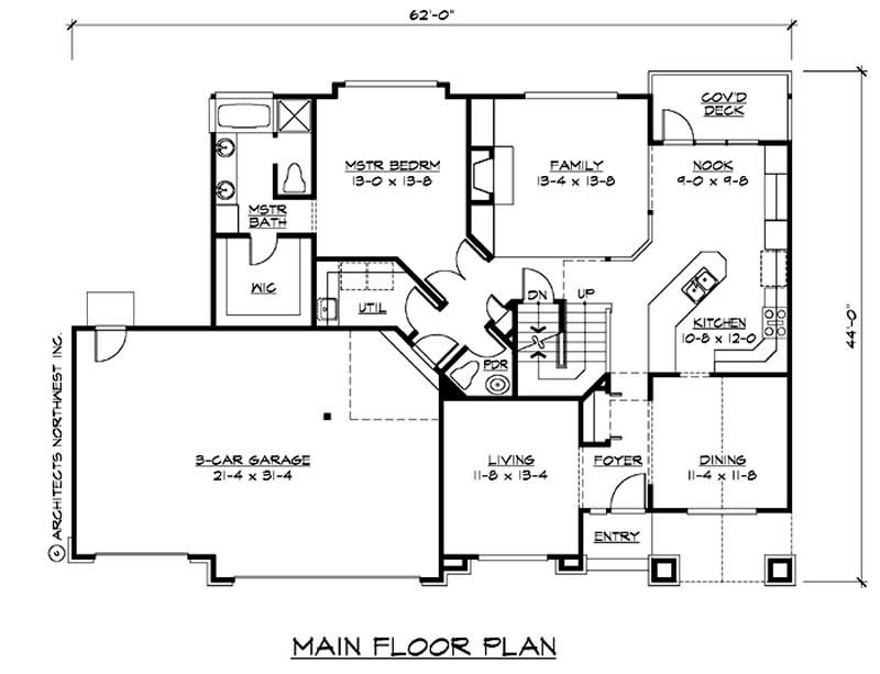 Floor Plan First Story of European Plan #115-1060